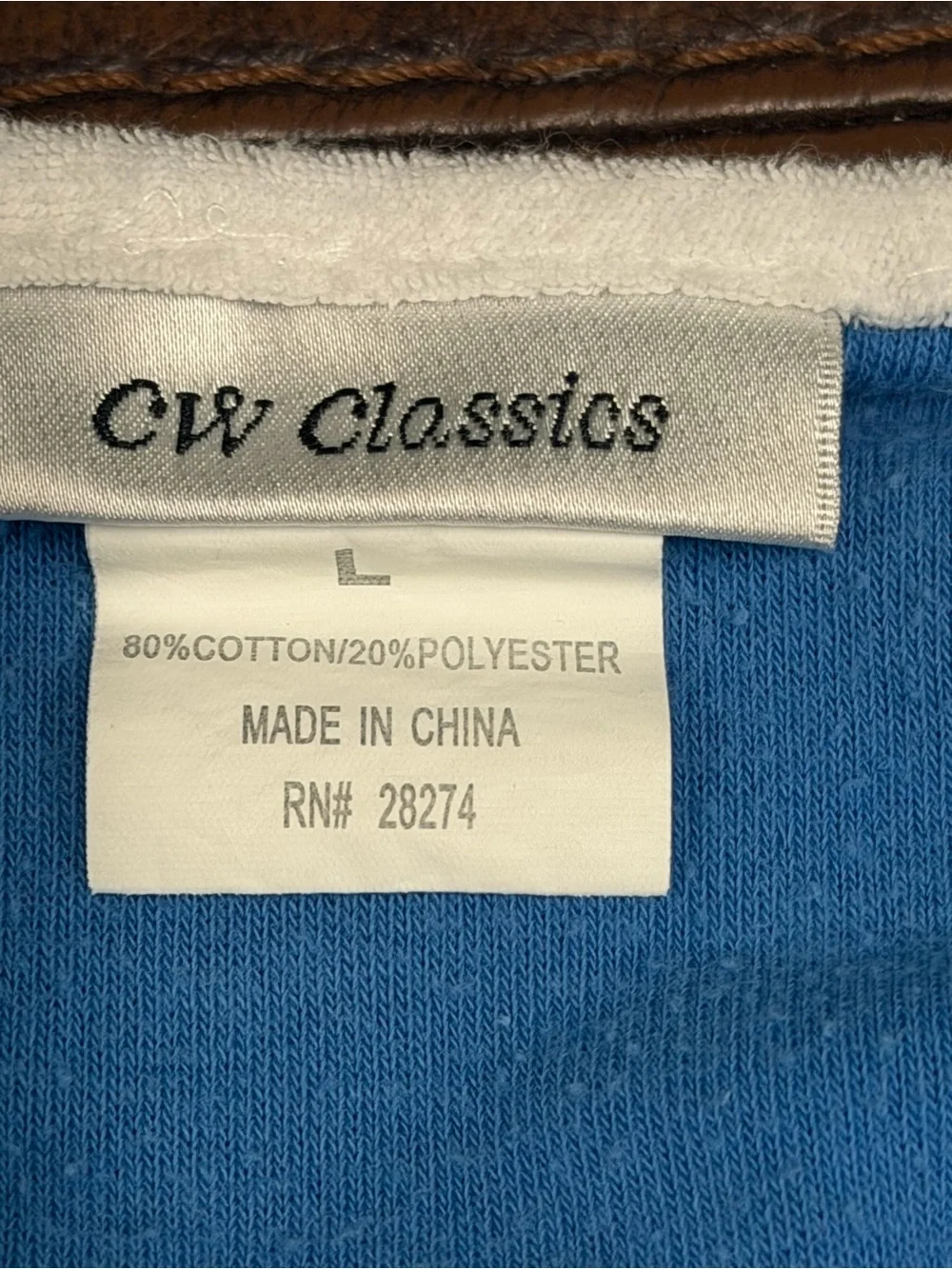 Classic Blue lg Terry elastic waist jumper skort w/ White Trim vintage! #131